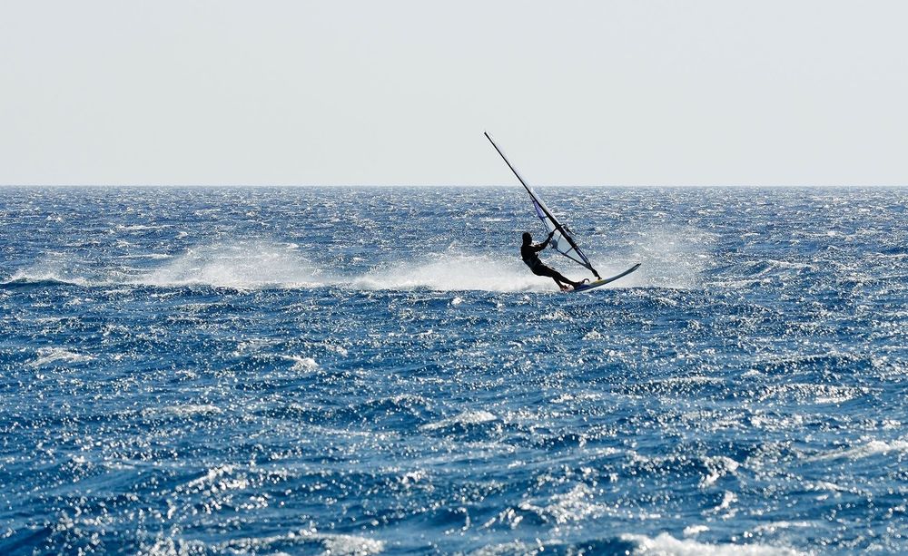 Wind and Windsurfing on the east coast of the Greek island of Crete at Kouremenos beach © Shutterstock