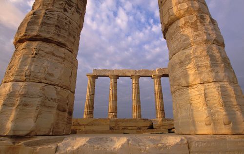 Greece, Attica, Cape Sounion, Temple of Poseidon