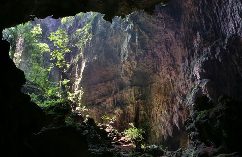 Interior of Bombil Pek cave near Chisec, central Guatemala.