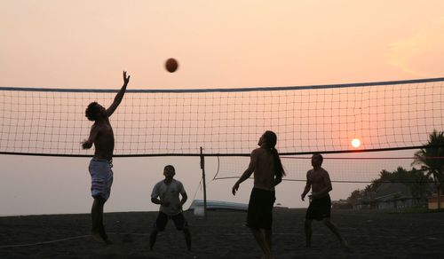 Beach volley ball game, Monterrico, Pacific coast of Guatemala.