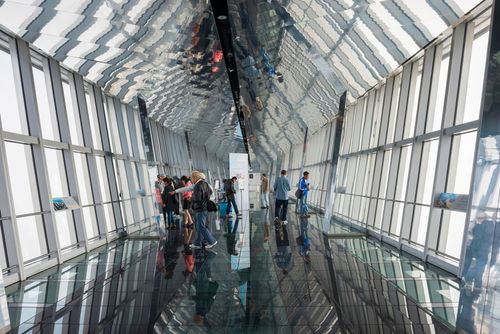 Observation gallery on the 100th floor of the Shanghai World Financial Centre Shanghai China