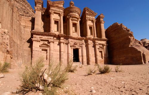 Monastery facade, petra, jordan
