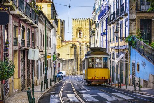 Yellow tram in Lisbon, Portugal © Shutterstock