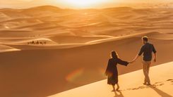 Walking in Morocco desert