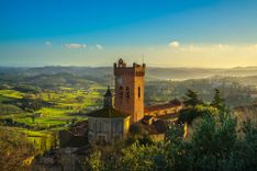 San Miniato town panoramic view, bell tower of the Duomo cathedral and countryside. Pisa, Tuscany Italy © StevanZZ/Shutterstock