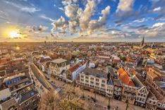 Groningen city at sunset, the Netherlands