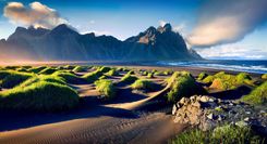 Black-sand dunes in Iceland